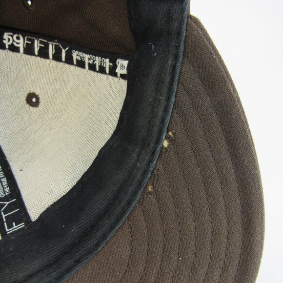 Small Embroidered a Atlanta Braves Brown New Era Men's Wide Stitch Cap Hat - Picture 8 of 11